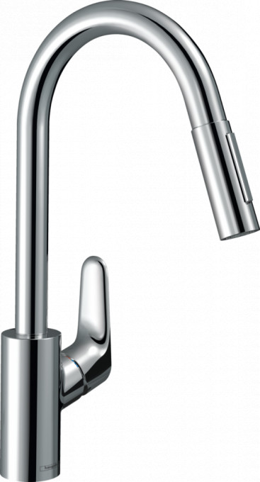 Baterie bucatarie Hansgrohe Focus E2 dus extractabil, crom