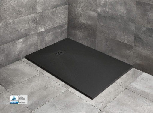 Cadita dus dreptunghiulara compozit Radaway Kyntos F 140x80x3 cm, negru