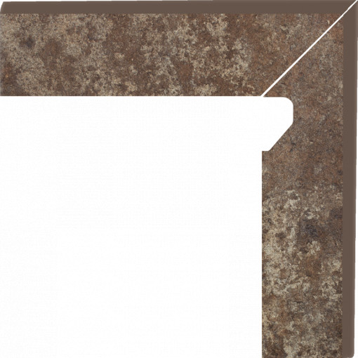 Plinta Klinker treapta Paradyz Ilario brown 2 elemente-prawy 8.1x30 cm