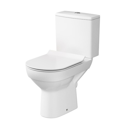 Set vas WC pe pardoseala Cersanit City Clean on 603 rezervor 010 si capac slim softclose alb