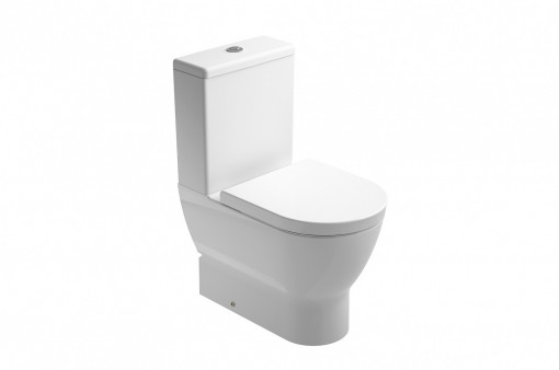 Vas wc pe pardoseala Gala Emma Rounded Rimless BTW compact, pentru rezervor asezat
