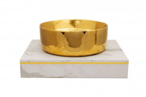 Lavoar pe blat Art Basin A460-GG 41x41x14.5 cm auriu