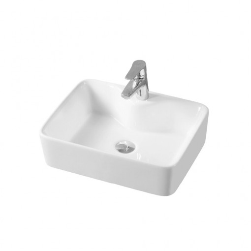 Lavoar pe blat Fluminia Baldur, dreptunghiular, 48x37x13 cm, alb