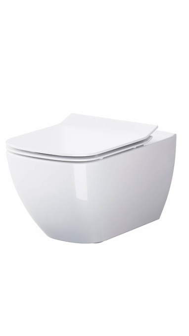 Set B245 vas wc suspendat Cersanit Virgo Clean on cu capac slim softclose, alb