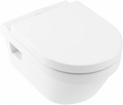 Set vas WC suspendat Villeroy & Boch, Architectura, Direct flush, rotund, capac soft close, quick release, alb alpin