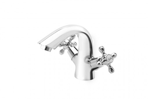 Baterie lavoar FDESIGN Lacrima cu ventil click-clack, crom