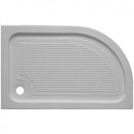Cadita dus acril semirotunda Belform Cubo 120x80 cm, montaj dreapta