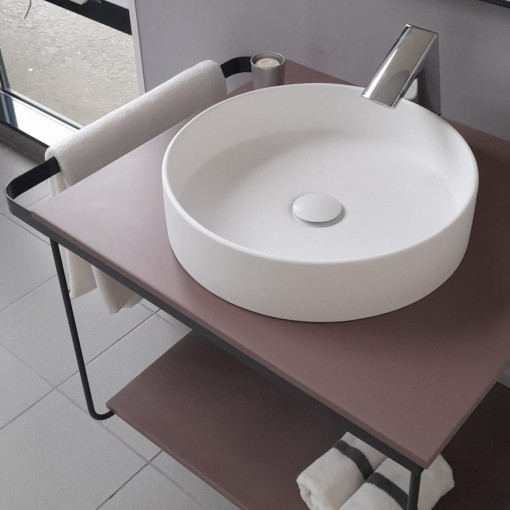 Cadru metalic cu blat, polita si lavoar Kuma ZOOM CI39 LOFT style, RECTOR, 60 cm