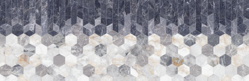 Faianta decor Kai Freya Hexagones 24.4x74.4 cm, anthracite