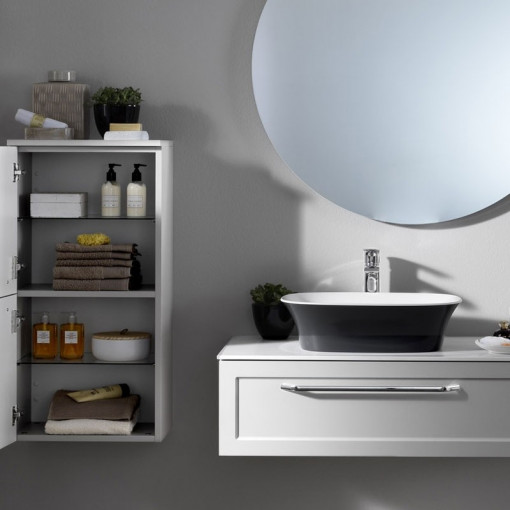 Lavoar pe blat Kolpasan Blanche 53x39x15 cm, alb-antracit