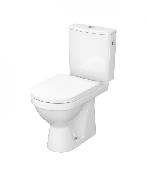 Set vas WC pe pardoseala Cersanit Zip 782 Simple On cu rezervor si capac inchidere lenta