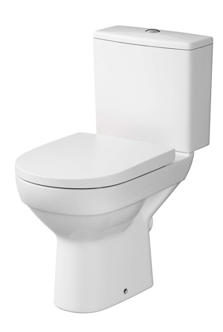 Set vas WC pe pardoseala Cersanit City Clean on 601 rezervor 010 si capac softclose alb