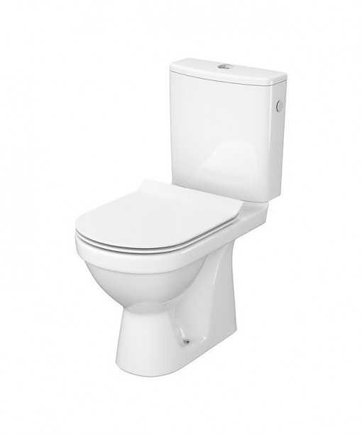 Vas wc pe pardoseala Cersanit Zip 784 Simple On 020 cu rezervor si capac slim duroplast, inchidere lenta, demontare rapida