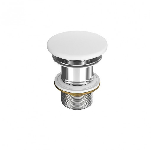 Ventil cu cap ceramic Cersanit click-clack, fara preaplin, alb mat