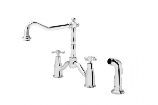 Baterie bucatarie FDESIGN Lacrima cu pipa extractibila, 3 elemente, crom