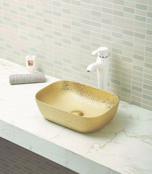 Lavoar pe blat Art Basin A426-GG 45.5x32x13.5 cm auriu