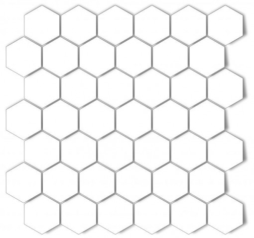 Mozaic ceramic hexagonal 32.5 x 31.5 cm, alb