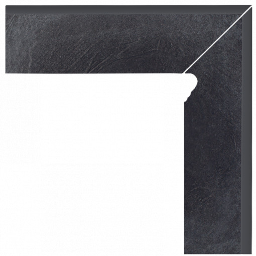Plinta Klinker treapta Paradyz Bazalto grafit 2 elemente-prawy 8.1x30 cm
