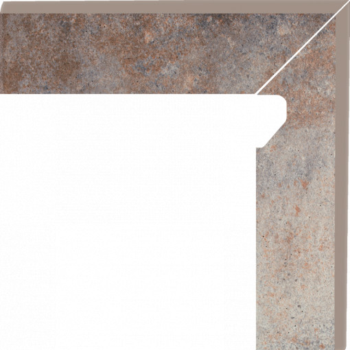 Plinta Klinker treapta Paradyz Viano grys 2 elemente-prawy 8.1x30 cm