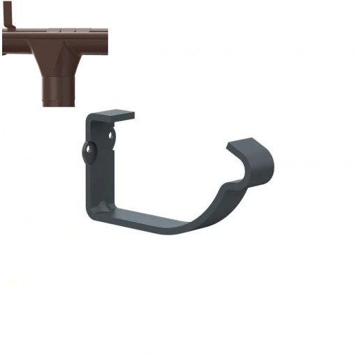 Carlig combi jgheab pentru sistem pluvial Metigla, metalic, D 125 mm, maro (RAL 8017)