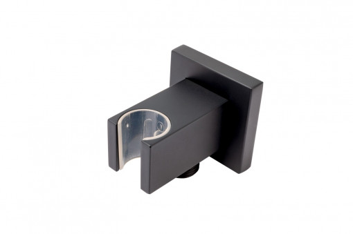 Cot conector dus pentru baterie incastrata, FDESIGN Inula, cu suport dus, negru