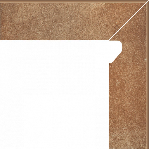 Plinta Klinker treapta Paradyz Scandiano rosso 2 elemente-prawy 8.1x30 cm