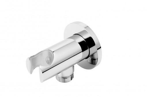 Cot conector dus pentru baterie incastrata FDESIGN Inula, cu suport dus, crom