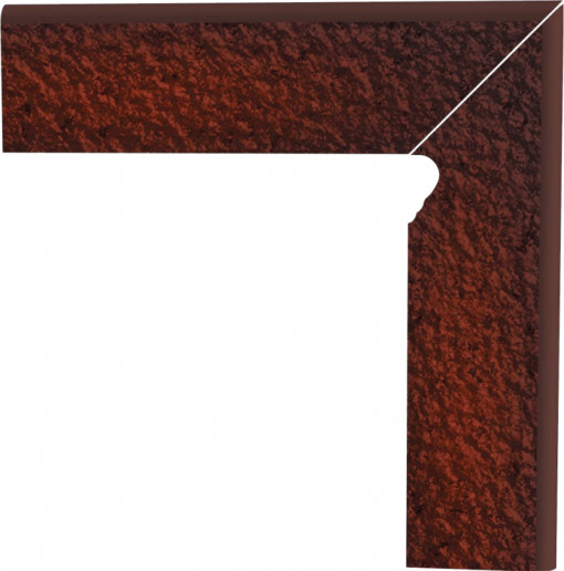 Plinta Klinker treapta Paradyz Cloud brown Duro 2 elemente-prawy 8.1x30 cm