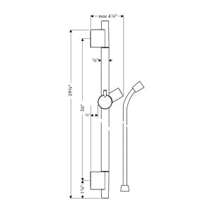 Bara cu furtun de dus Hansgrohe Unica S Puro 90 cm negru - crom periat - Img 4