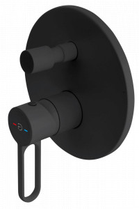 Baterie cada-dus incastrata FDESIGN Zaffiro cu corp ingropat, negru mat - Img 1