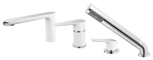 Baterie cu montaj pe cada Ferro Adore White, alb/crom