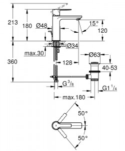 Baterie lavoar Grohe Lineare S, crom - Img 2