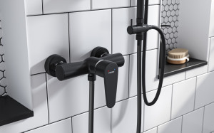 Baterie perete dus Ferro Algeo Black, negru/crom - Img 2