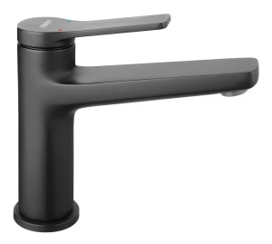 Baterie stativa lavoar Ferro Stratos Black, negru mat