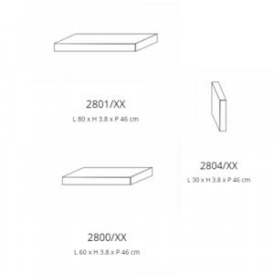 Blat pentru lavoar Savini Due Linea 80x46x3.8 cm cu raft, rovere naturale - Img 2