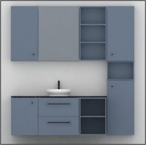 Blat pentru mobilier Cersanit Larga 140 cm, negru marmura - Img 6
