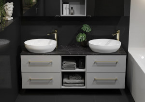 Blat pentru mobilier Cersanit Larga 180 cm, negru marmura - Img 5