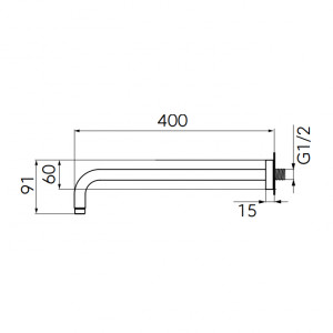 Brat de dus fix FDESIGN Inula 40 cm, auriu lucios - Img 2