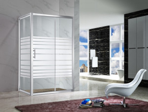 Cabina dus dreptunghiulara Belform Grid, usa culisanta, 120x80 cm, crom