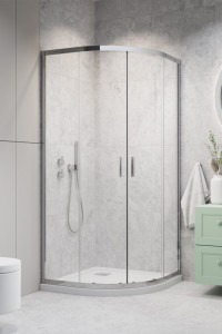 Cabina dus semirotunda Radaway Alienta A, usi culisante, 90x90 cm - Img 2