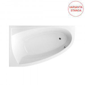 Cada baie asimetrica Radaway Rineia 150x95cm, acril, orientare stanga