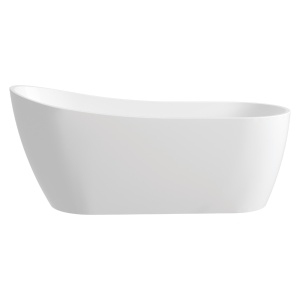 Cada baie freestanding Foglia Diva, cu preaplin, 170x75 cm, alb