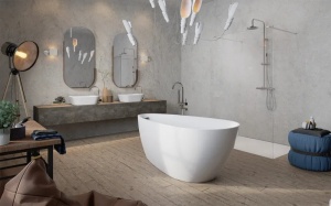 Cada freestanding compozit Besco Goya alba 160x70 cm - Img 6