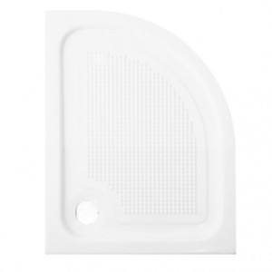 Cadita dus acril semirotunda Belform Cubo 90x70 cm, montaj stanga