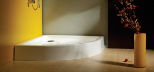 Cadita dus acril semirotunda slim Belform Cubo 110x70 cm, montaj stanga - Img 3