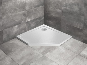 Cadita dus pentagonala acril Radaway Doros PT Stone White