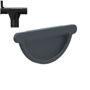 Capac jgheab pentru sistem pluvial Metigla, metalic, D 125 mm, negru (RAL 9005)