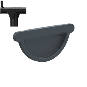 Capac jgheab pentru sistem pluvial Metigla, metalic, D 165 mm, negru (RAL 9005)