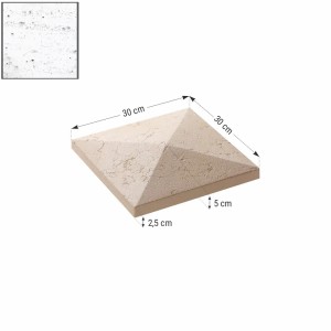 Capac stalp gard Star Stone Roma, 30x30x5 cm, white - Img 3