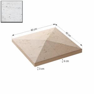 Capac stalp gard Star Stone Roma, 40x40x6 cm, silver - Img 3